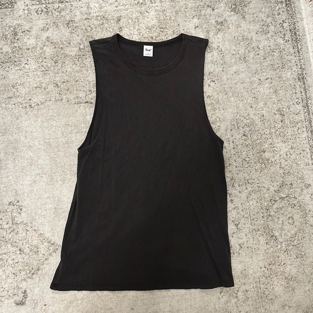 Aritzia TNA Black tank with oversized armpit holes size M